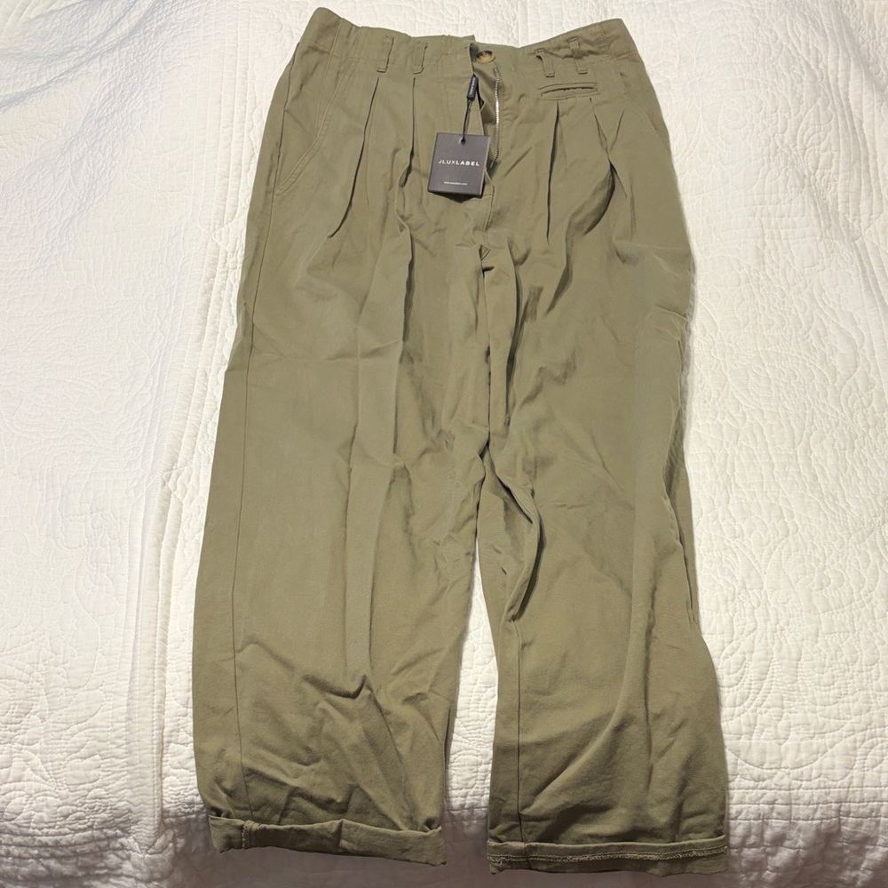 JLUXLABEL Women's Olive Chino Pants